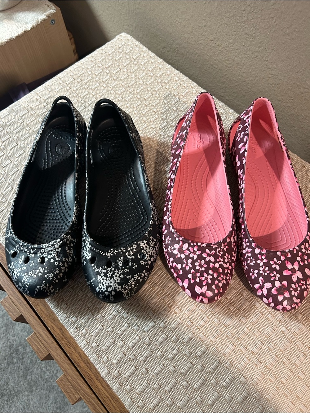 Crocs Kadee Floral Ballet Flats Two Pairs Size 7